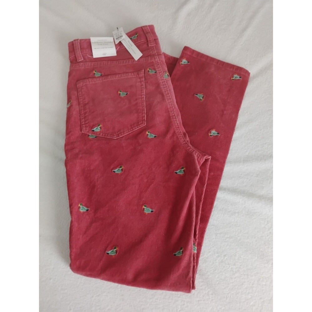 Talbots Corduroy Pants Women’s Petite Straight Leg Embroidered Duck NWT 6P